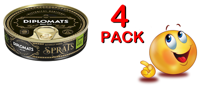 #ad 4 PACK Smoked Sprats in Olive Oil 160g DIPLOMATS Made in LATVIA $18.99