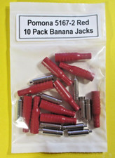 NEW Pack of 10 POMONA 4mm Test Lead Banana Jack ends Red Insulators P/N 5167-2  