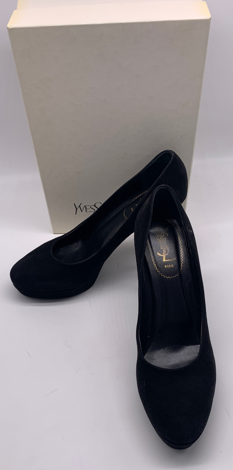 Yves Saint Laurent Nero Gisele 80 Scamosciato Mini Platform Pompa Tg 41 us 11
