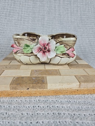 Vintage Italian Capodimonte Porcelain FLORAL Planter bowl