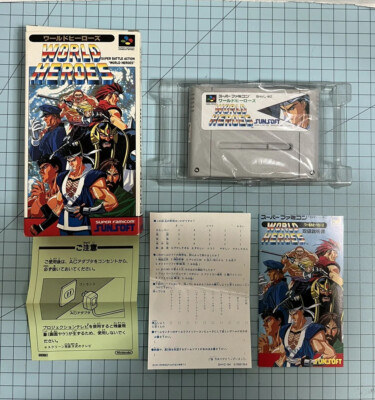 Nintendo Super Famicom SNES World Heroes Complete In Box US Seller