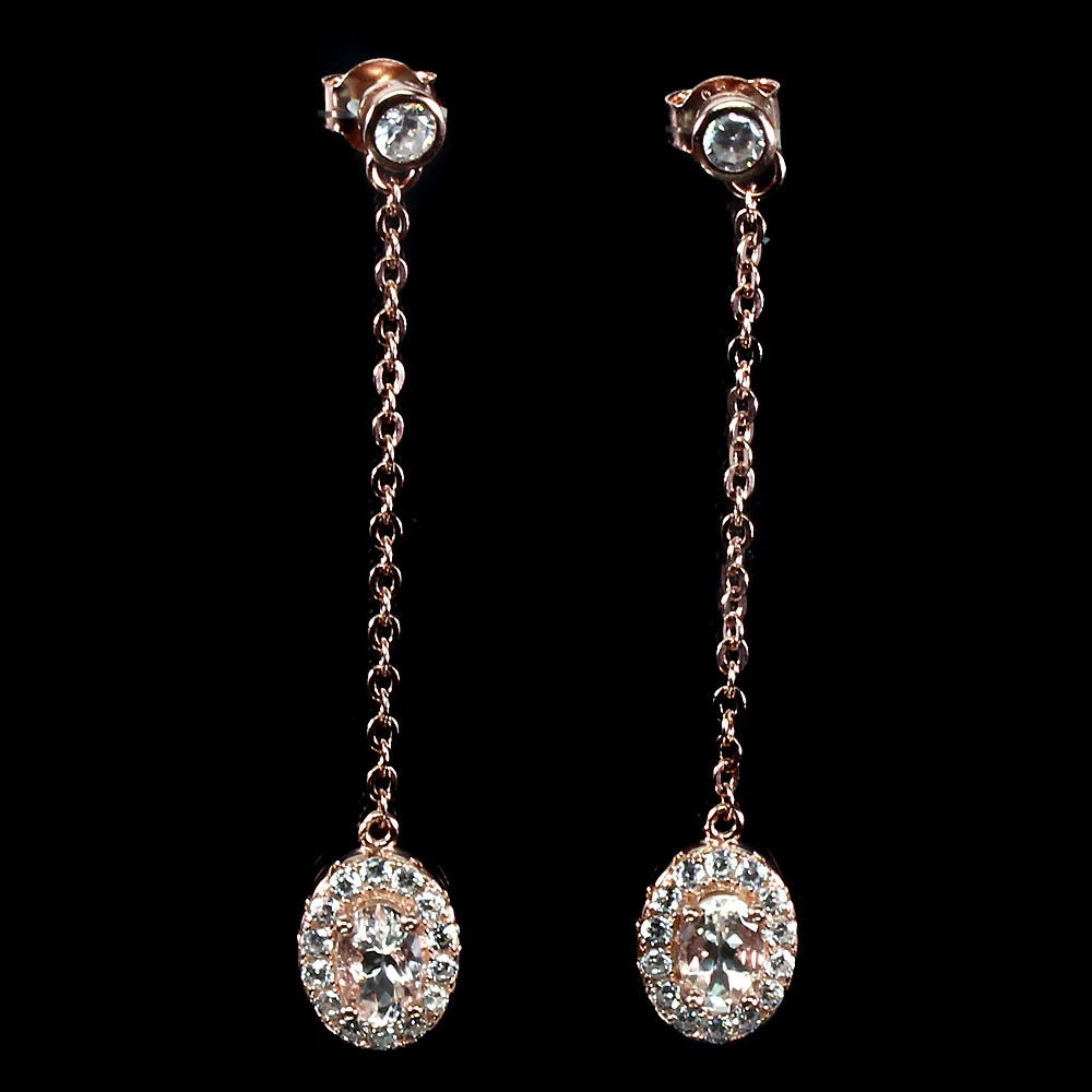Orecchini con gocce di morganite e diamanti | Hausmann & Co Orecchini con gocce di morganite e diamanti | Hausmann & Co