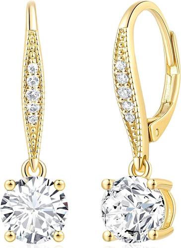Dangle Earrings 14K Gold Drop Earrings for Women Dangle Stylish Leverback Earrin