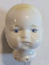 Porcelain Doll Head Blue Eyes Bald
