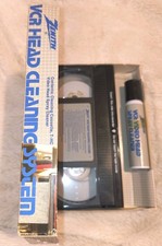 VG /Open Box Vintage ZENITH VCR Head Cleaning System VHS Tape  Bottle Cleaner 