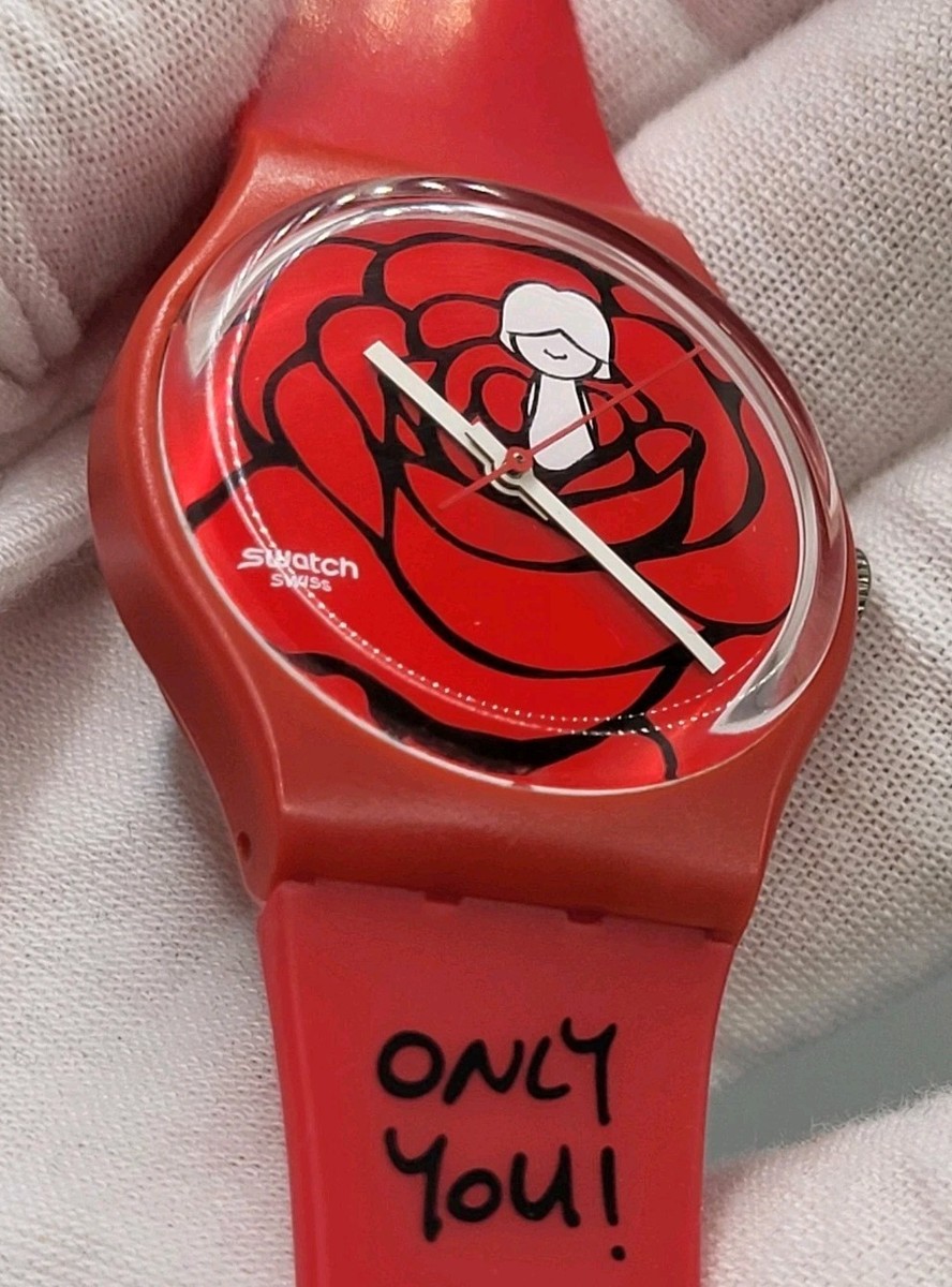 Serviced [ NEAR MINT ] SWATCH Red Watch  display picture 3