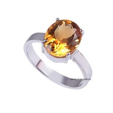 Natural Citrine Ring, Engagement Gift Ring, Oval Cut Citrine, Purpose Ring