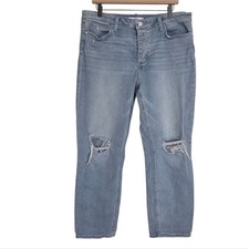 Sam Edelman Sz 32 Mary Jane Boyfriend Mid Rise Relax Straight Fade Wash Jeans