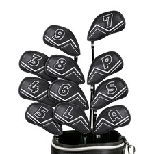 Magnetic Golf Iron Wedge Head Covers 11 Pack Embroidered Club Label on Both Side