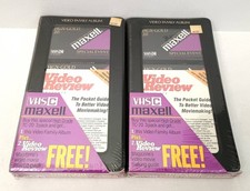 Lot of 6 Sealed Maxell HGX-GOLD TC-20 Video Cassettes W/ Storage Album Brand New