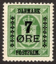 DENMARK 1926 SC #188 - F/VF MH* P-14x14.5, 7o on 5o  cv $52.50  *Bay Stamps*