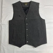 Wyoming Traders Vest Medium Gray Pure Virgin Wool V-Neck Western Cowboy Mens