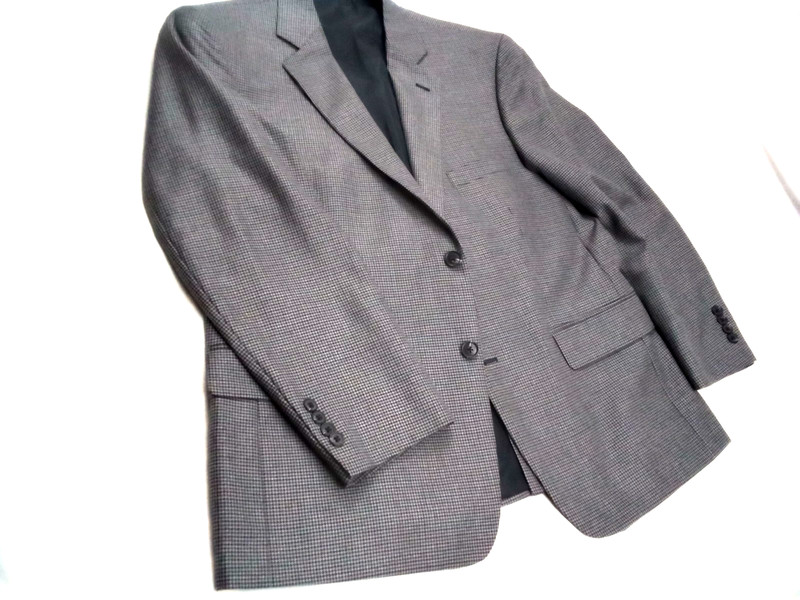 44 Stafford Men's Blazer 44S Blue Plaid Jacket Sport Coat Rayon Length 31"