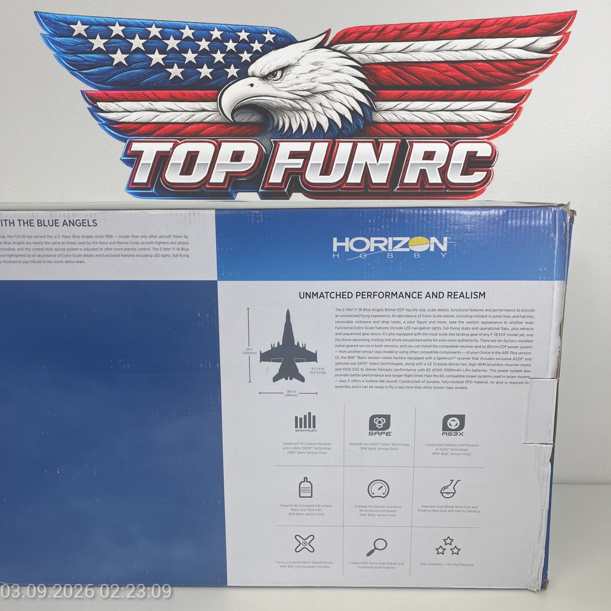 E-Flite F-18 Blue Angels 80mm EDF Extra Scale Jet EFL13970 ARF jm