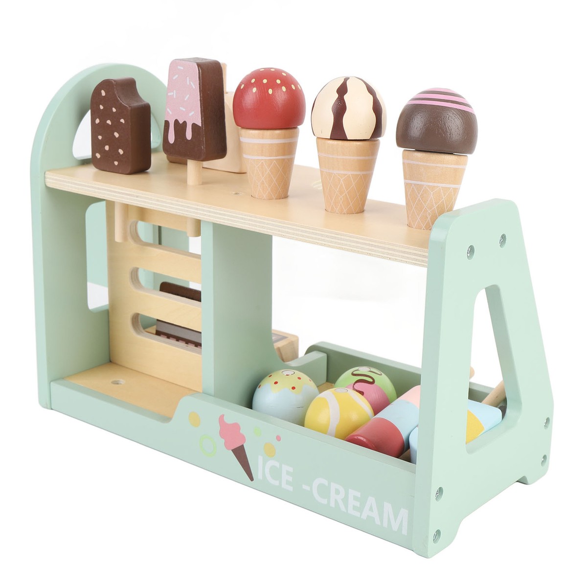 Ice Cream Counter Shop Playset Wooden Ice Cream Toys Fine Motor