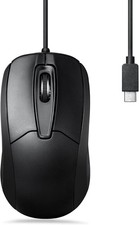 Perixx PERIMICE-209C USB Type C Wired Optical Mouse - 5.9 Ft Cable - Black