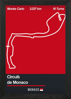 Circuit de Monaco Gerahmtes Wandbild Poster Leinwanddruck Bild
