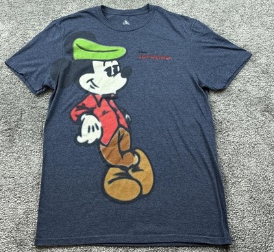 Disney Topolino Arrivederci Shirt Mens Small Blue Mickey Mouse Tee Tagless
