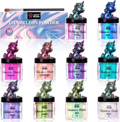 Chameleon Powder 10 Stück Farben Shift Glimmerpulver für Epoxidharz