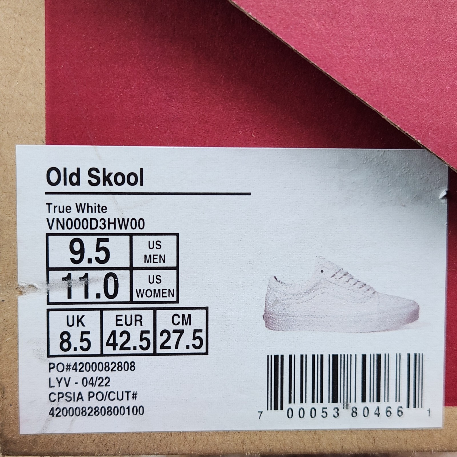 Vans Old Skool Men 9.5 Women 11 True White Canvas Low Top Lace Up Classic Shoes thumbnail 11