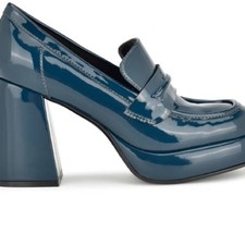 NIB-Nine West Square Toe Casual Style Street Style Plain Block Heels - Size 8 US