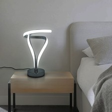 Modern Spiral RGB Table Lamp Touch 10Color Dimmable LED Nightstand Light Bedroom