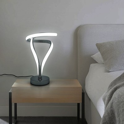 Modern Spiral RGB Table Lamp Touch 10Color Dimmable LED Nightstand Light Bedroom
