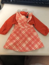 ( SALE! ) IDEAL CRISSY’S ORANGE PLAID MISTLETOE DRESS. ( SALE! )