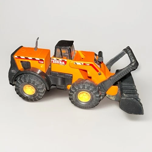 VTG Maisto Hasbro Diecast Mighty Tonka Mini 728 Front Loader 1998 Orange