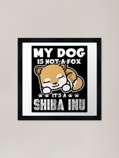 My Dog Is Not A Fox It's A Shiba In Framed Wall Art Poster Canvas Print Picture