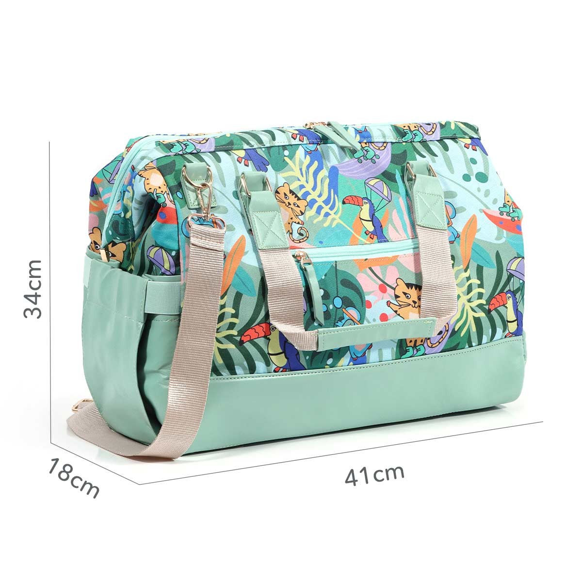 Milk&Moo Diaper Tote Bag, Large, Waterproof Diaper Bag, With Insulated Bottle Po