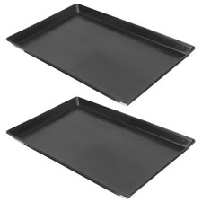 2Pcs Plastic Pet Crate Trays Black ABS Leakproof Floor Tray for Dog Kennels