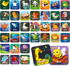 36 Pair Animal Matching Memory Game Flash Cards for Toddlers, Preschool, Kinderg