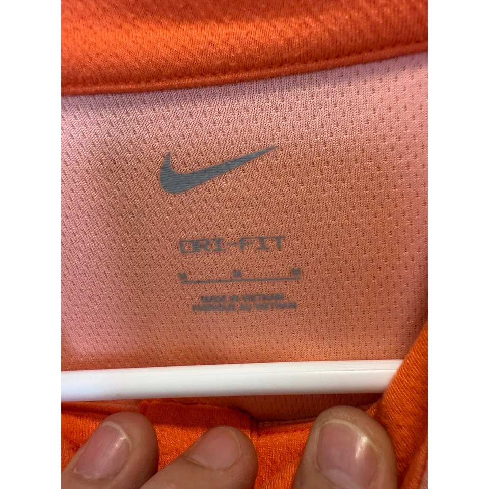 Nike SEA ISLAND Golf Pullover Dri-FIT Long Sleeve Peach Orange Mens Medium - Image 4 of 4