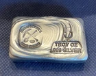 Prospector’s Gold &Gems 5 Oz. Poured Silver Bar, Very Unique Pour Pattern