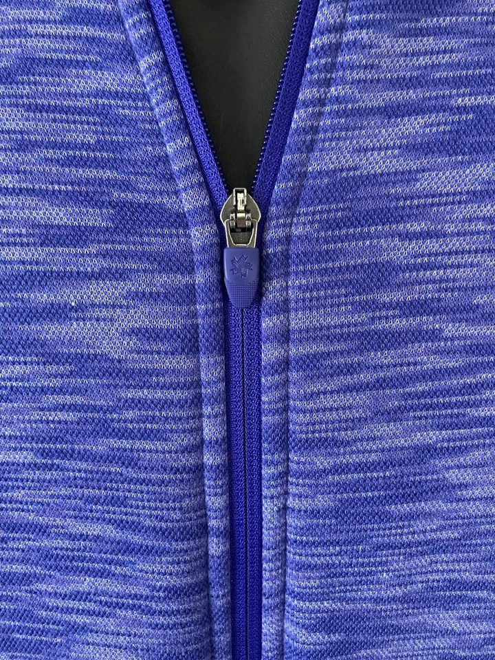 Tek Gear 抓绒内衬运动夹克女式中号紫色全拉链模拟领 — 第 3/4 张图片