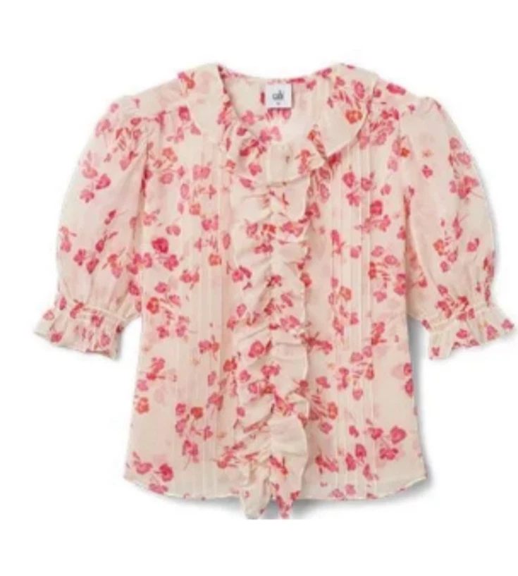 Cabi New NWT Printed Cherish Top #6715 Pink floral print Size XS - XL Was $109