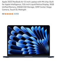 Apple 2025 MacBook Air 13-inch Laptop with M4 chip: Built for Apple Intelligence