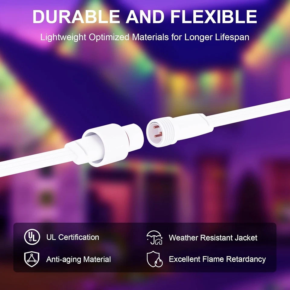 1 divisor en Y hembra a 2 machos para luces exteriores permanentes Govee, extensión en forma de Y Foto 4 de 4