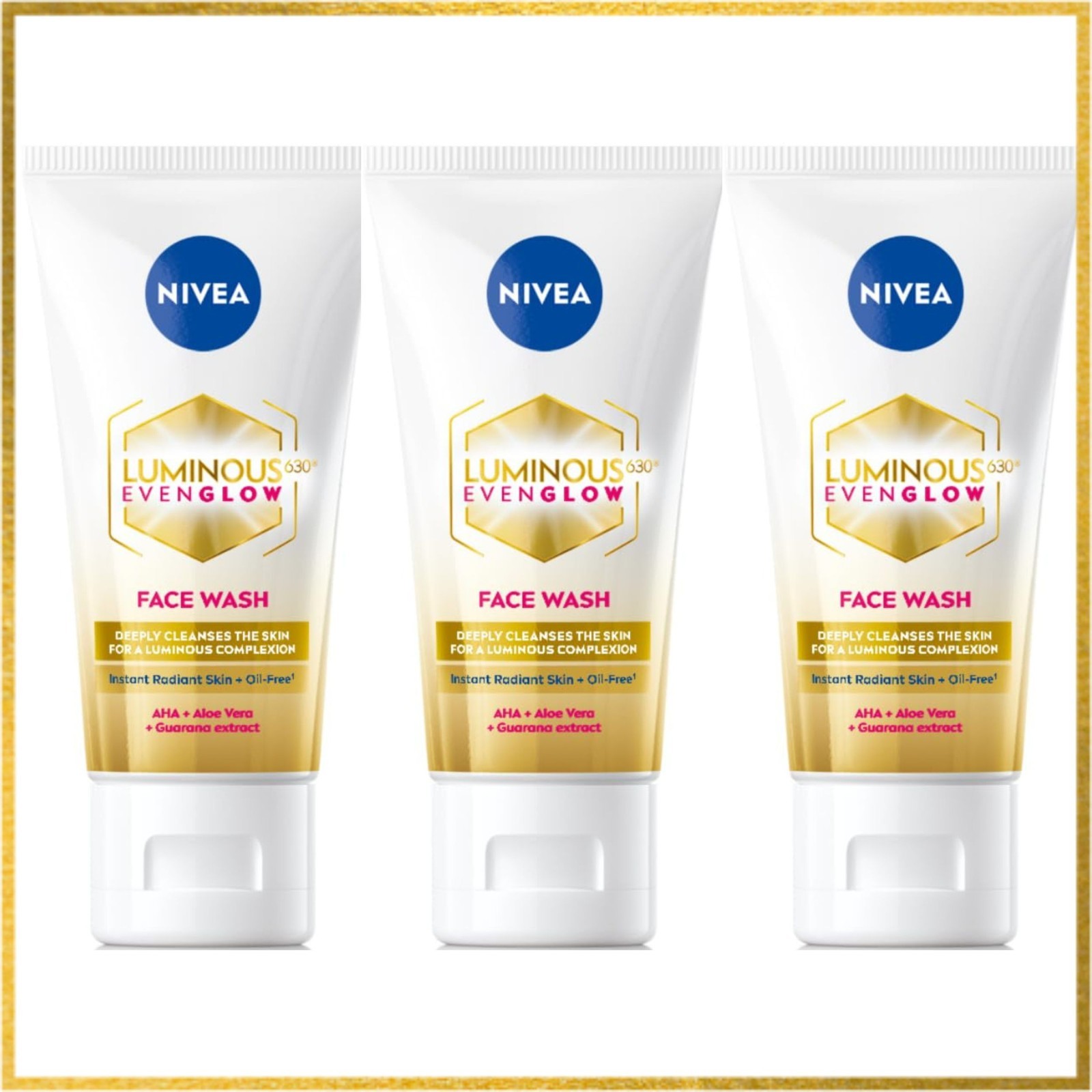NIVEA Milk Delights Face Wash With Saffron, Cleanses & Brightens Skin 50ml X 3