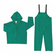 Mcr Safety 3882L Dominator Pvc/Poly/Pvc Suit, Green, L,  Pvc/Polyester,  Green,