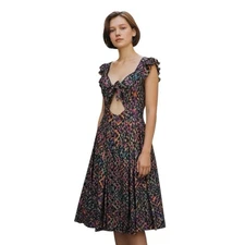 Anthropologie Love The Label Dress XS NWT Boho Fairy Kaleidoscope Midi Cutout