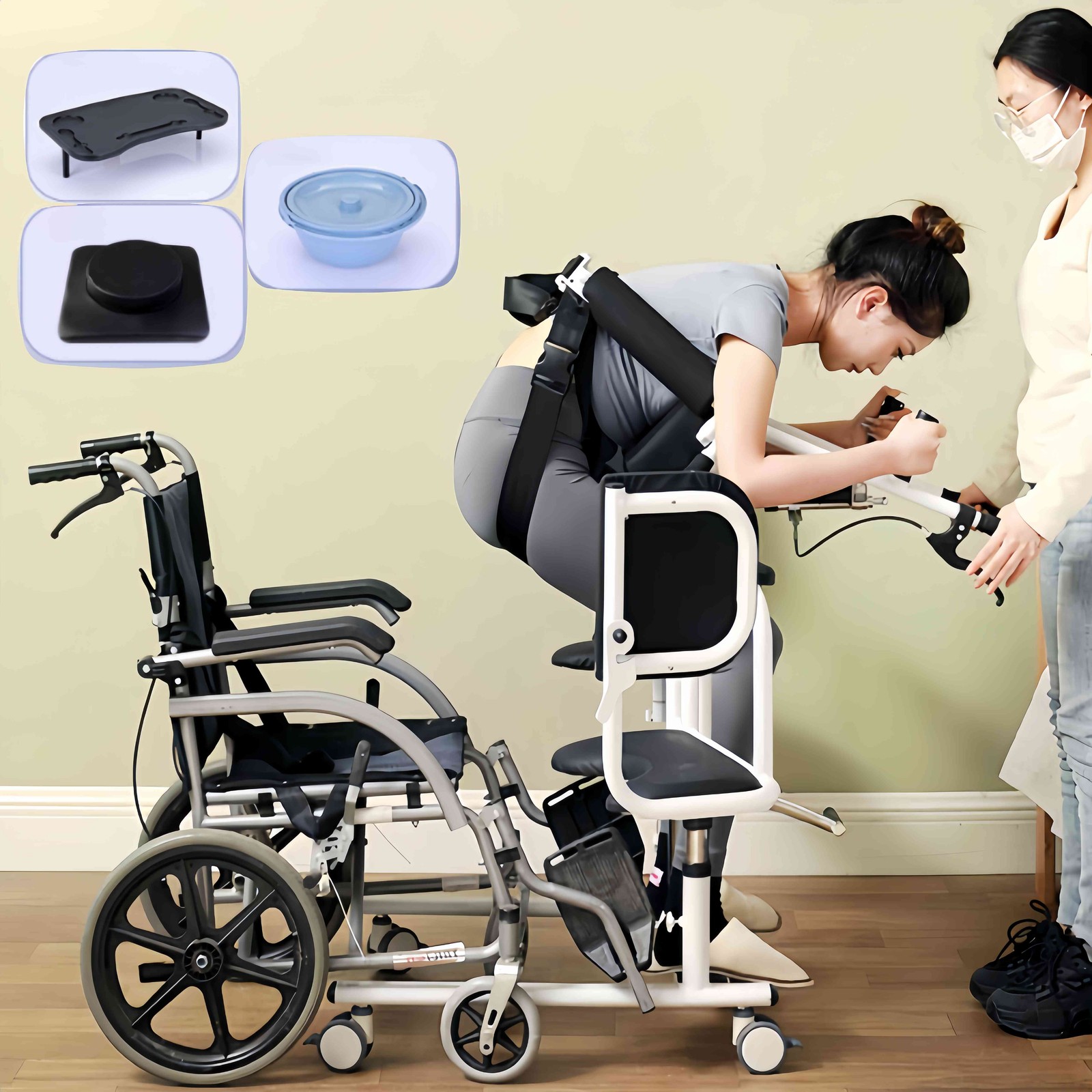 Transferhilfe Patientenlift Liftstuhl für Bett Toilette Hydraulisch Dusch 100kg