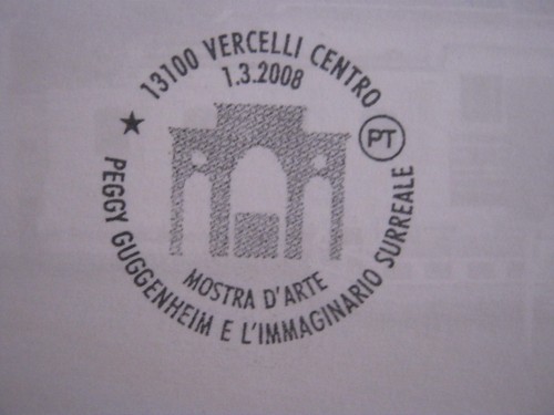 A.15 ITALIA ANNULLO CANCEL 2008 VERCELLI MOSTRA ARTE PEGGY GUGGENHEIM - Picture 2 of 3