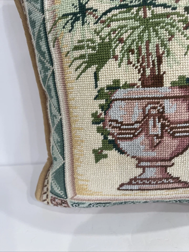 Almohada de punta de aguja Topiaria suave espalda pana 12"X10 vintage de campo francés Foto 4 de 4