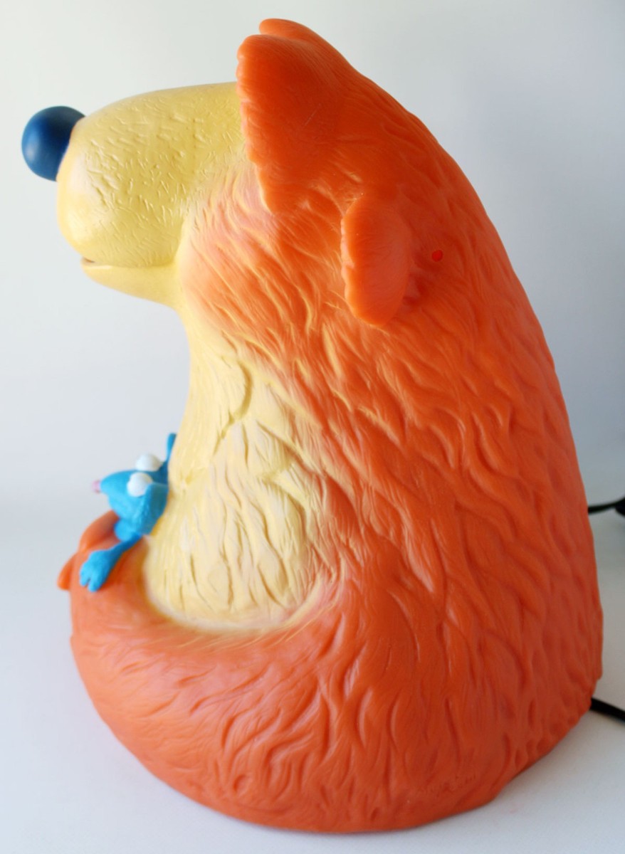 Figurine Lampe Ours Tibère - 18cm - Bear In The Big Blue House - Jim Henson - Rare