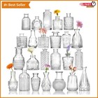 Decorative 24 Mini Glass Bud Vases - Perfect for Flower Arrangements & Gifts