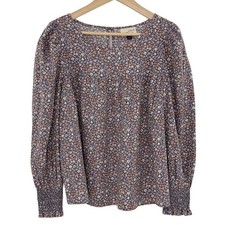 Universal Thread Muted Purple Long Slv Floral...
