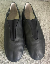 Bloch Super Jazz Slip-On Dance Shoes Black Leather Split Sole Size 6 Womens