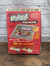 Vintage Kenner Sparkle Paints Set 1960s Paint by Number Glitter Art Kit